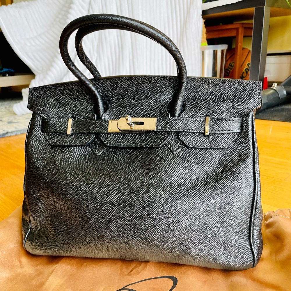 Buti Pelletterie black leather handbag (handcrafted in Italy)